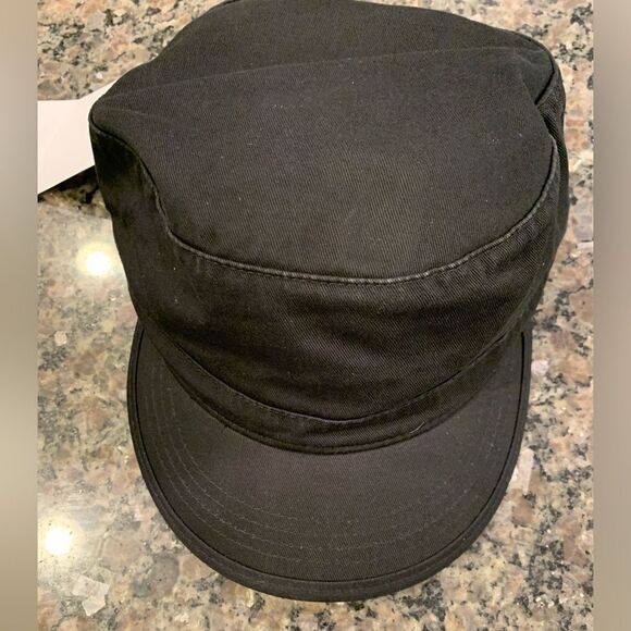 Military Style Cadet Cap NWT Cotton Black - Picture 1 of 6